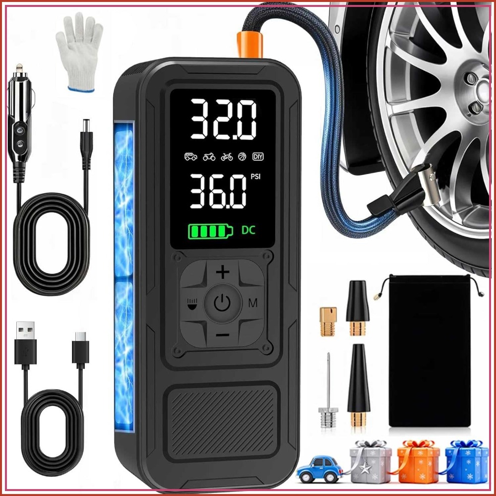 Air Compressor - 6000mAh Kablosuz Lastik Şişirme Pompası, 150PSI