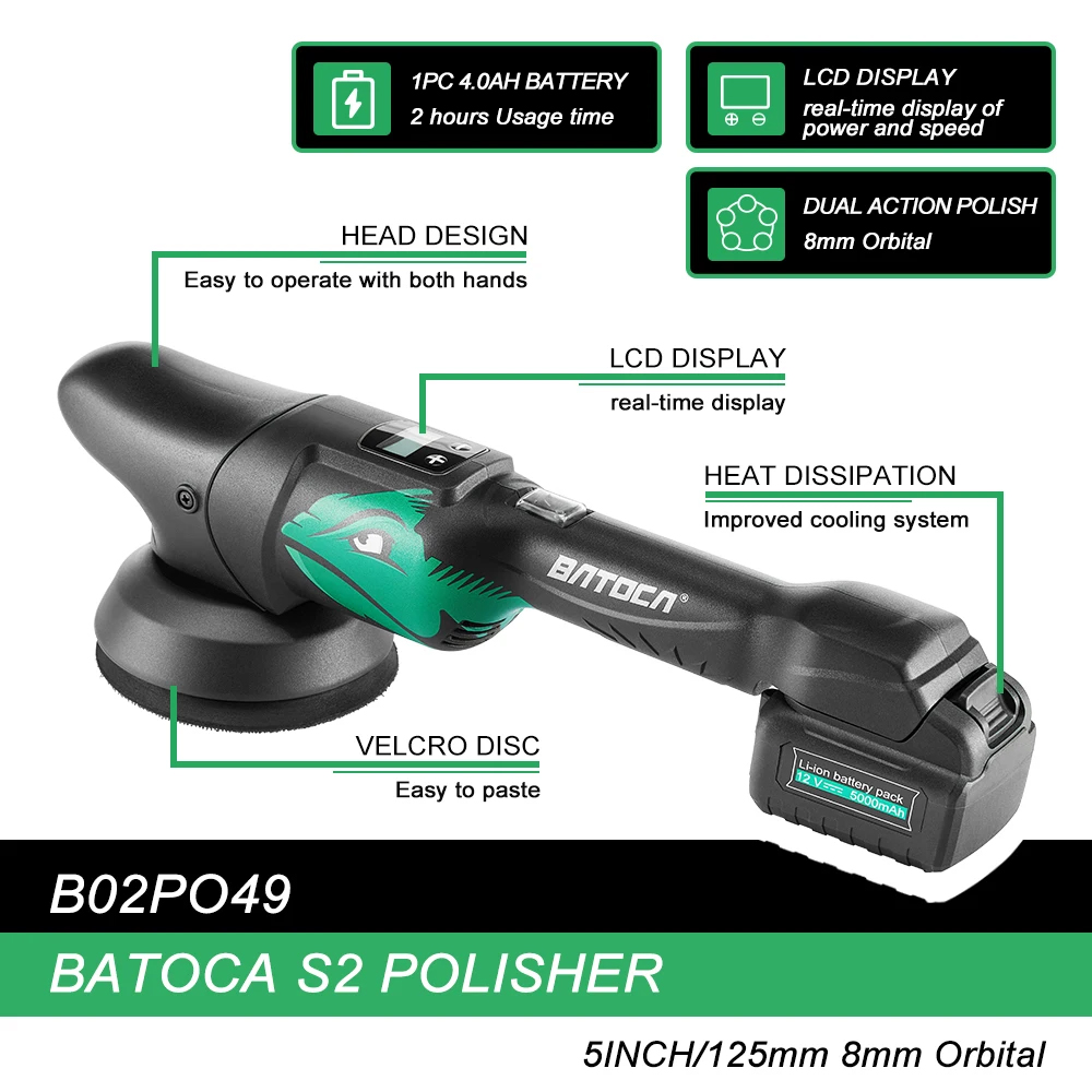 Batoca S2 4.0Ah Akülü Araç Pol - Orbital Polisher Da incelemesi ve fiyatı