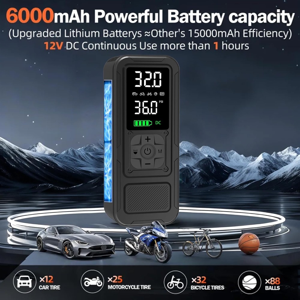6000mAh Kablosuz Lastik Şişirm - Air Compressor incelemesi ve fiyatı